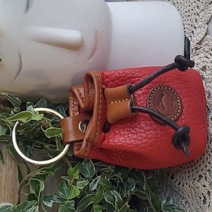 Vintage Dooney & Bourke AWL Red Mini Drawstring Coin Pouch